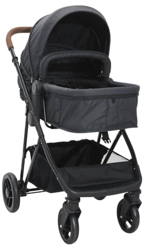 GeenYuu Passeggino combinato 2 in 1, con funzione sdraiata e sedile regolabile, pieghevole, per città, viaggi, vacanze, con tettuccio parasole e vano portaoggetti