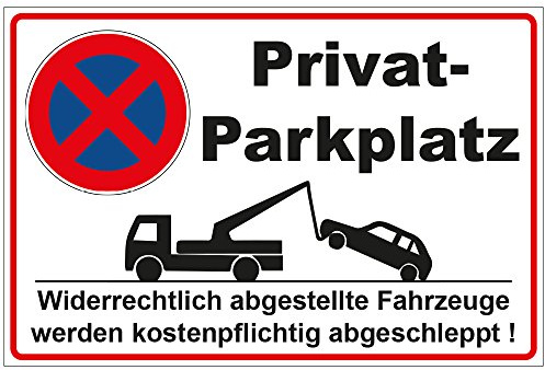 Cartello 300 x 200 mm parcheggio privato, stabile in alluminio/Dibond – 3 mm di spessore