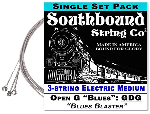 Electric Medium Blues Blaster 3-String Cigar Box Guitar Strings - Low Open G - GDG c