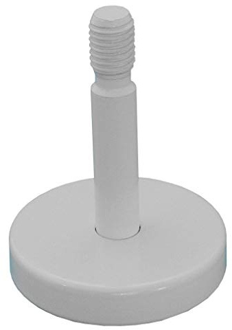 TIBU Soporte para pasamanos modelo R de acero inoxidable con recubrimiento de polvo blanco recto con rosca de madera