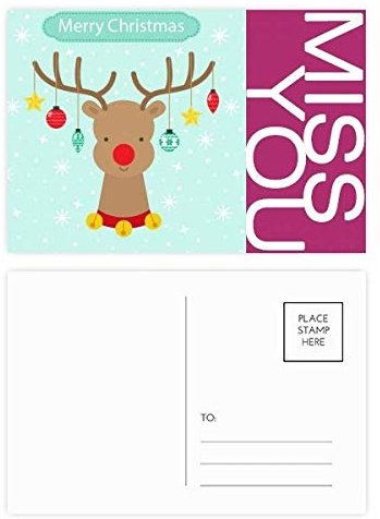 Weihnachts-Postkarten-Set, Schneeflocke, Stern, Hirsch, Festival, Miss Postkarten, 20 Stück