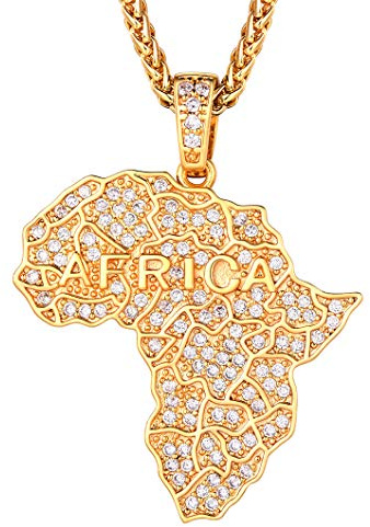 Richsteel Bling Afrika Karte Anhänger Betende Hände anhänger Dollar Anhänger Gewehr Anhänger mit Geschenkebox für Hip pop