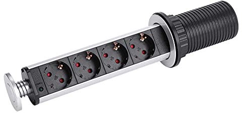 Tischsteckdose Versenkbar Steckdosenleiste Einbausteckdose Steckdose Mehrfachsteckdose für Büro Küche Werkstatt,4 Fach