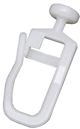 DELFRA 50 Faltengleiter - Gardinengleiter mit 7mm Kopf für Gardinenschienen - Gleiter mit verschliessbarem Haken (50)