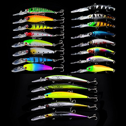 CHSEEO Wobbler Kunstköder Set Angel-Köder Forellenköder Angelhaken Perfekt zum Hecht Zander Angeln Barsch Forelle Dorsch Swimbait Jerkbait Angelzubehör Angelset