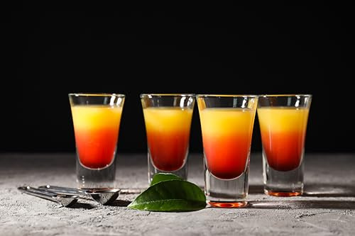 Topkapi Tiki Luna Lot de 4 verres à shot 4 cl pour tequila, vodka, rhum, schnaps, Raki, Sambuca, Ouzo de la série Tiki Bar
