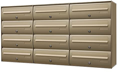 Cassette Postali Per esterno 12 posti colore Bronzo in Acciaio Inox e Alluminio
