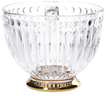 HOMLA Barrel Tazza da tè Trasparente in Stile Vintage - Tazza Funzionale con Motivo Elegante - per Feste, Banchetti, Servizio da tè - capacità 0,36 l