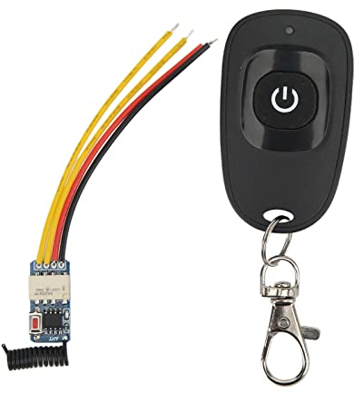 DC3.5V-12V Mini Interruptor de Control Remoto de Relé 433.92Mhz Interruptor de Relé Inalámbrico con Receptor de Transmisor de Retardo para Tiras de LED