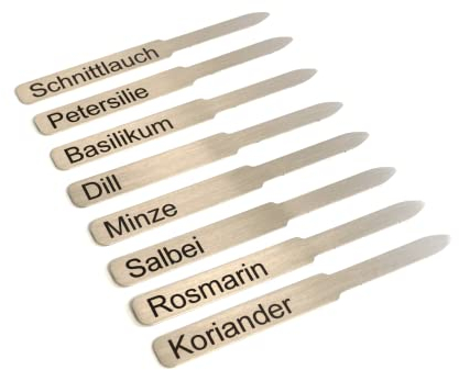 Gemüseschild Edelstahl 10er Set mit Gravur - Personalisierbar Hochwertige Gemüsestecker Pflanzschilder Pflanzenstecker Pflanzenschilder Schilder zum Beschriften
