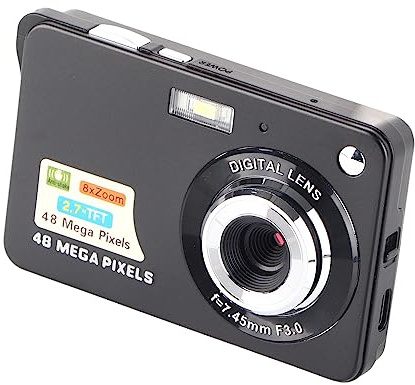 Cámara Digital 4K de 48 MP con Pantalla LCD de 2,7 Pulgadas, Luz de Relleno Integrada, Zoom de 8X, Antivibración, Cámara de Bolsillo Compacta para Fotografía y Videoblogs