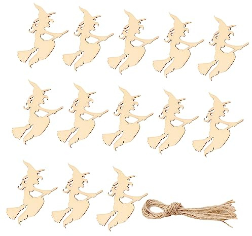 PRETYZOOM 40stücke Halloween Holzscheiben Dekoration Kreative Holzpendants Für Bastelprojekte Inklusive Aufhängeschnur Für Zauberhafte Halloween-partydekorationen Und Kreative Gestaltung