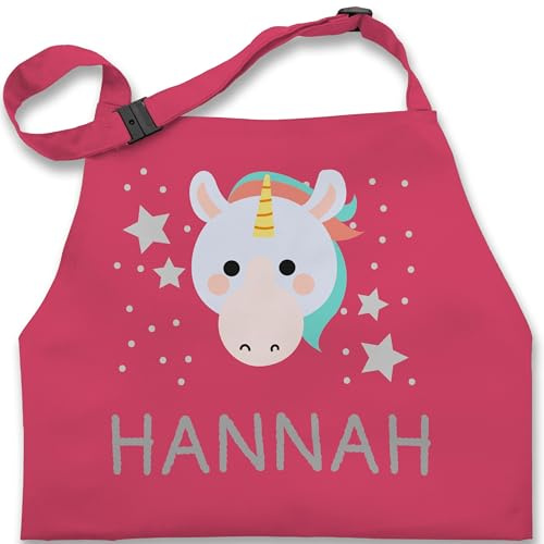 Geschenk mit Namen personalisiert by Shirtracer - Kinderschürze Schürze Kinder Jungen Mädchen - Einhörner - Einhorn Bild und Dein Name