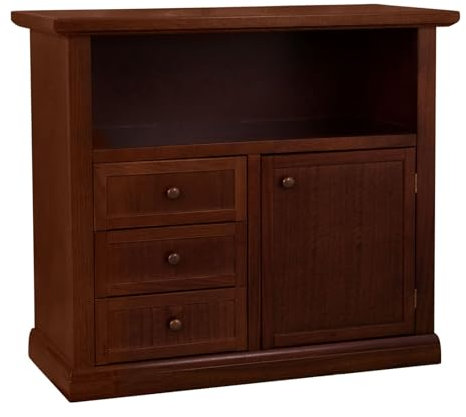 MOBILE PORTA TV IN LEGNO ARTE POVERA NOCE SCURO, 1 ANTA 3 CASSETTI 1 VANO