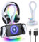 4-in-1 Magnetic Charging Dock for PS Portal & Playstation Pulse Elite Headset, KOVA Case-Friendly Charger Stand for Playstation Portal Accessories with 11 Light Modes & 2x USB Ports &1x Cable