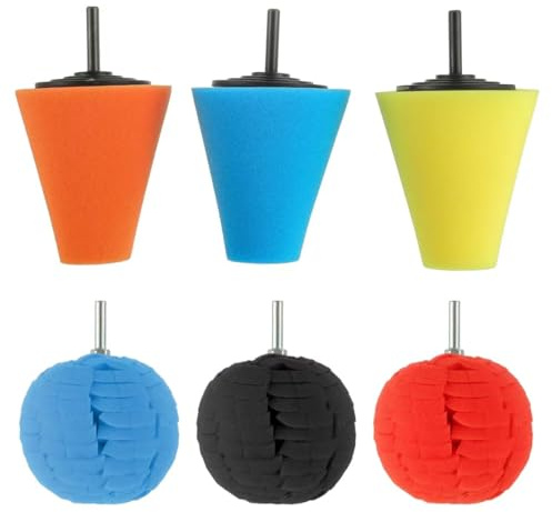 CDDCWZ 6 Pcs Éponge de Polissage pour Voiture, Boule de Polissage Polissage Pad Éponge de Polissage Éponge Polir Kit pour Les Soins des Roues de Voiture Automobile