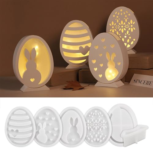 ALEFBET Silikonformen Gießformen Ostern, Silikonform Ostern Hase, Silikon Gießform Ostern, Gipsformen zum Gießen, Epoxidharz Formen zur Herstellung von Ostern Ornamenten
