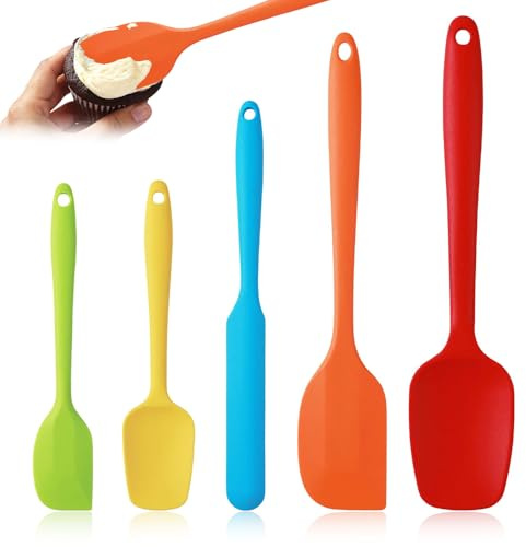 Silicone Spatulas Spoon Set, 5Pcs Silicone Spatula, High Heat Resistant Non-Stick Rubber Spatulas Set, Food Grade Kitchen Utensils for Cooking for Baking Cooking and Mixing