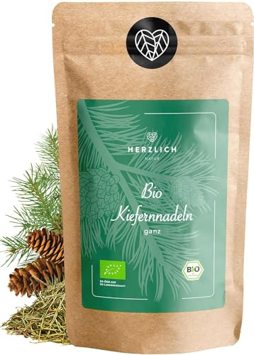 BIO Kiefernnadeln 1000g - Kiefernadeltee, getrocknete Kiefernnadeln aus Wildsammlung - lose 100% Bio und rein - Bio Kiefernadel Tee | Herzlich Natur