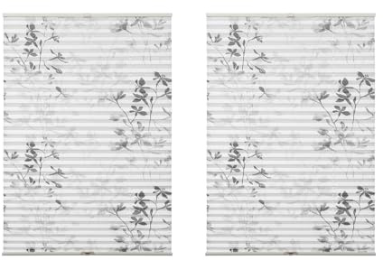 GARDINIA 2er-Set Plissee ohne Bohren, Blickdicht, Lichtdurchlässig, Einfach in der Breite kürzbar, Bella Falt-Plissee, Weiß, 60 x 130 cm BZW. 70 x 130 cm (BxH)