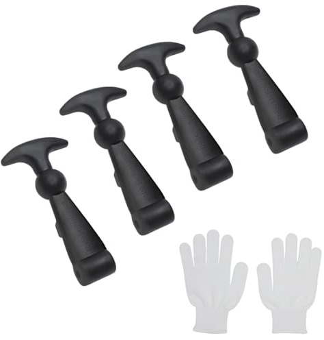 Cierres Capó de Goma 4 Piezas con Guantes, Sujetadores Universales para Cofre y Maletero, Instalación Sin Herramientas, Antideslizantes y Duraderos para Reparación de Autos DIY