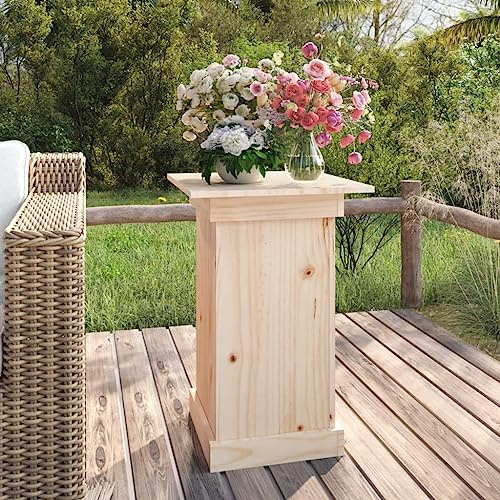 YUTAASU Portafiori in Legno Massello di Pino 40x40x60 cm per Decorazioni da Esterno, Supporto Stabile per Piante in Vaso e Fiori, Ideale per Patio, Balconi e Giardini,