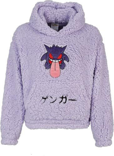 Pokémon Gengar - Teddy Donna Felpa con Cappuccio Lilla 100% Poliestere Regular