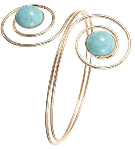 TEHAUX Bracciale Largo da Donna Rigido in Metallo Dorato, Fascia da Braccio Regolabile Leggera, Gioiello per Braccio Superiore Adatto a Occasioni Speciali e Regalo per Amiche