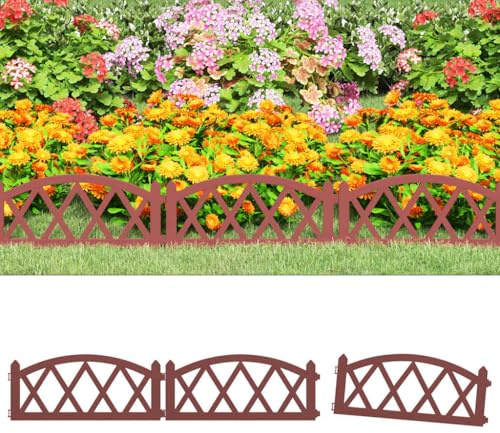 Holepyr Cantos para césped, 17 unidades, color rojo, 10 m, PP, borde de jardín, borde de parterres, bordes de césped, caminos de jardín, terraza, borde cortacésped