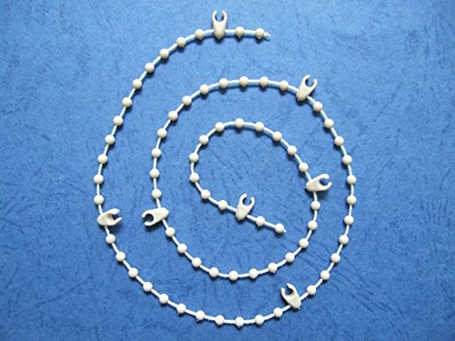 WHITE VERTICAL BLIND LINK BEAD CHAIN 100 LINKS FOR 127MM SLATS (5)