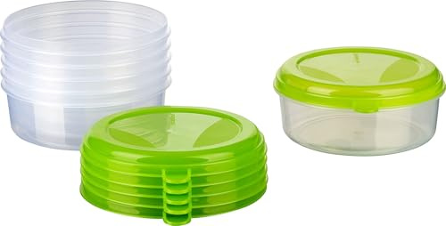 MiraHome Vorratsdosen Set 6x1l rund grün – Perfekt zur Aufbewahrung & Organisation für Lebensmittel – Vorratsdosen mit Deckel Luftdicht – Gefrierdosen für Mealprep & Küche – Austrian Quality