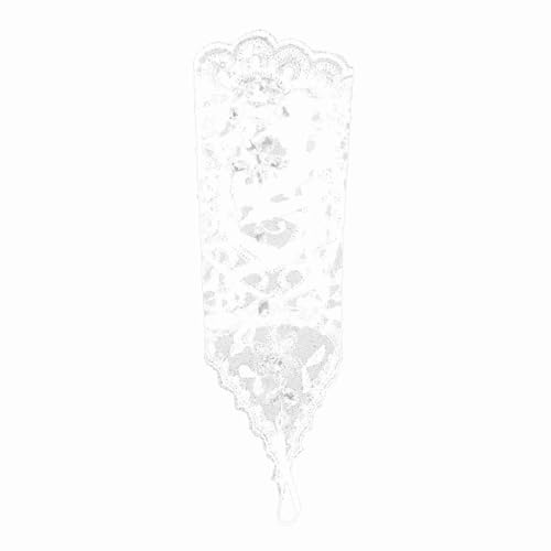 Mitaines de Mariée Dentelle Blanc Accessoires Femme Gants Sans Doigts Paillettes pour Mariage Soirée Nuit de Noces Fingerless