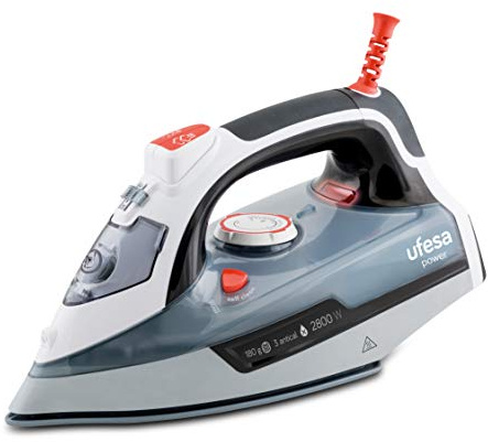 Ufesa PV3285 Plancha de Vapor 2800W, Golpe de Vapor Max 180gr y Constante 0 - 30gr/min, Suela Cerámica, Triple Sistema Antical, Antigoteo