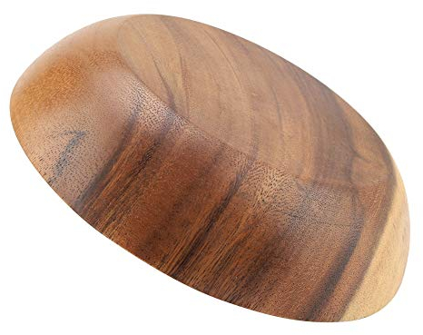 Shipenophy Bols en bois d'acacia naturel, Wooden Salad Bowl, Wooden Fruit Bowl,Wood Snack Bowls Decorative Snack Bols for Salad Fruit Dessert Cake, Kitchen Utensils(20 x 4,5 cm)