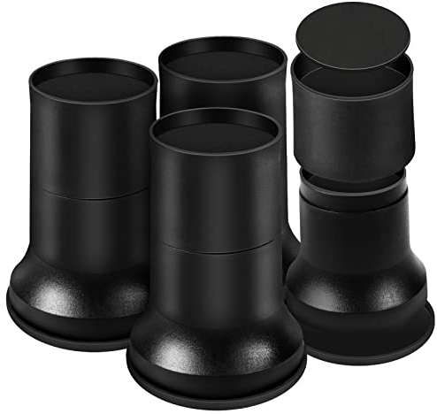 Uping Möbelerhöher Betterhöhung Möbelerhöhung Tischerhöher Elefantenfuß Bed Riser 8 Stück (4 hoch und 4 kurz) Schwarz (5,5cm,10cm and 15,5cm Höhe)