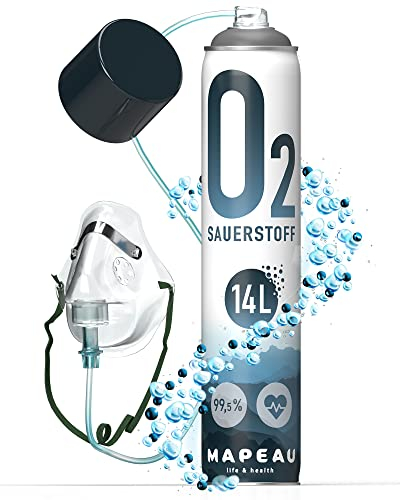 Sauerstoffflasche 14 Liter mit Inhalation Maske, Mapeau Sauerstoff Dose für Zuhause