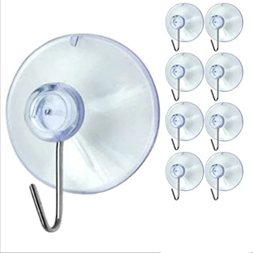 MaoNativey 8 Ganchos de Ventosa, extraíbles, Transparentes, con Ventosa, Ganchos de Pared, Colgador para baño, Cocina, Ducha, Toalla, Ganchos de Pared, colgadores, Accesorios (45 mm)