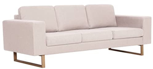 Makastle 3-Sitzer Sofa, Stoffsofa mit Rückenkissen und Sitzkissen, Couch 3 sitzer Loungesofa Bettsofa Sofa mit Schlaffunktion Sessel Sitzmöbel für Küche oder Esszimmer, 200 x 82 x 75 cm