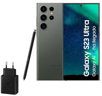 Samsung Galaxy S23 Ultra, 512GB + Cargador de 45W - Smartphone Android con IA, Teléfono Móvil Desbloqueado, Color Verde (Versión Española)