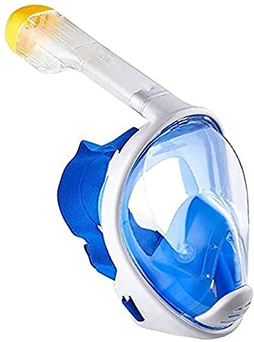 Samnuerly Vollgesichts-Silikon-Schnorchelmaske, 180 ° Unterwasserschnorchel Volltrockentyp-Tauchmaske mit flachem Mund, geeignet für Erwachsene und Kinder (X) (S)