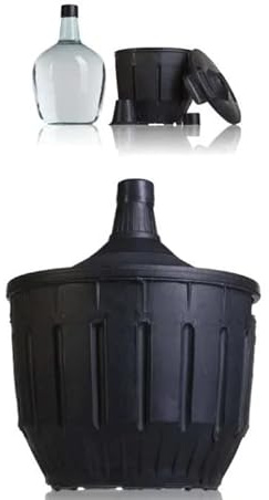 Garrafón cristal soplado funda negra boca estrecha 16 litros