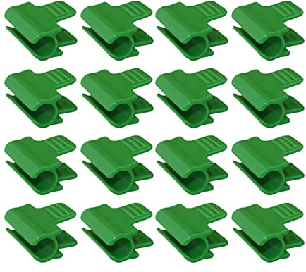 50 Stücke Pflanzenclips Folie Rohr Stabile Clips Pflanzenklammern Treibhaus Clips für Gewächshausfolie Befestigng Rohr Tomaten Gurken Rankpflanzen Grün