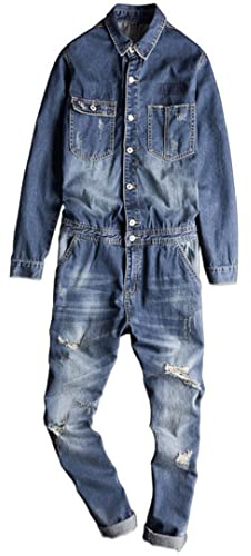 Herren Denim Bib Arbeitsanzug Jumpsuit Denim Overall Mode Jeans Hose
