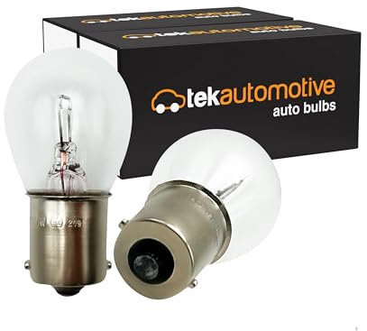 Tek Automotive 382 P21W Car Bulbs, 12V 21W BA15S, Indicator, Brake, Reverse, Tail & Rear Fog Light Bulbs – Twin Pack