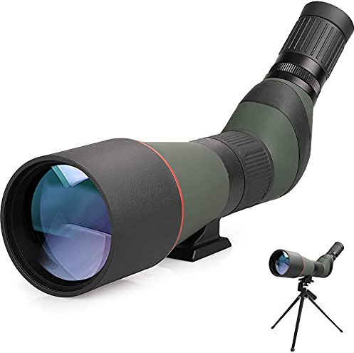 Teleskop Bogenschießen, Schießen, Wildtiere, Landschaft, Outdoor, Astronomie, 20–60 x 80 mm Spektiv – wasserdichtes Monokular-Teleskop mit HD-Optik für die Vogelbeobachtung – mit Stativ, Traget