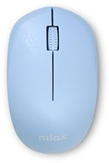 Nilox NXMOWI4012, Mouse Wireless Ottico con Sensore Ottico Alta Precisione 1000 DPI e 3 Pulsanti, Wireless Mouse con Distanza Operativa 10m, Compatibile con Windows/Linux/Mac, Azzurro