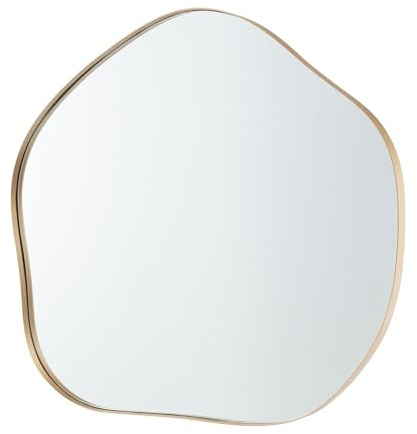 Multigot Wall Mounted Mirror, Metal Frame Irregular Hanging Mirror, Horizontal/Vertical Large Vanity Mirror Accent Makeup Mirror for Bathroom Bedroom Hallway (75 x 70 cm)