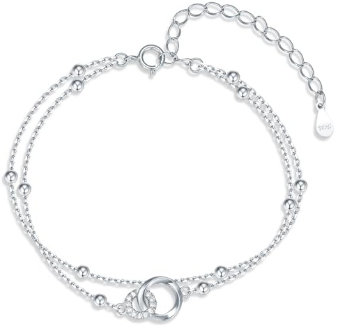 Candyfancy Herz Armband für Damen Silber 925 Herz Silberarmband Verstellbare Armbänder Armkette Geschenke für Frauen Mädchen Freundin Mama