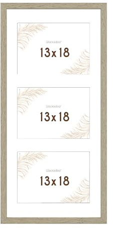 Wackadoo Bilderrahmen Collage 13x18 Eiche Fotowand Fotorahmen mit Glasscheibe FSC Holz Picture frame