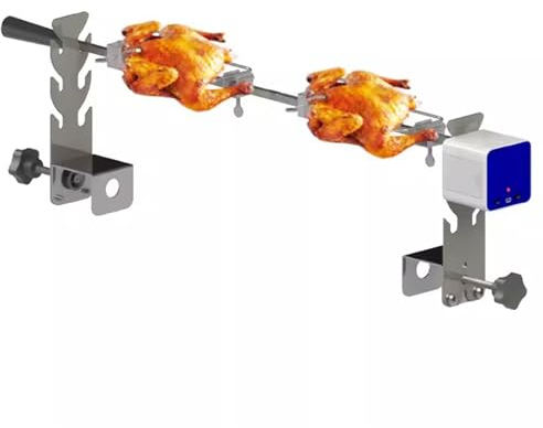 PASPRT Kit de Parrillas para asador eléctrico, asador Universal portátil, Altura Ajustable, con 4 Tenedores, Soportes completos, para cocinar Carne de Cerdo y Pollo